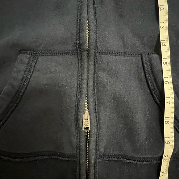 Hollister Navy Blue Double Zip-Up Hoodie with Appliqué Logo. - Picture 6 of 6